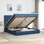 VidaXL Cadre de lit ottoman avec matelas bleu 180x200 cm tissu