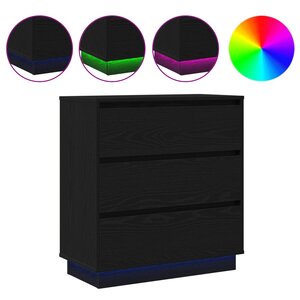 vidaXL Cabinet de chevet avec tiroir Chêne noir 71 x 34 5 x 75 cm