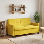 vidaXL Canapé-Lit Jaune Tissu
