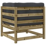 vidaXL Salon de jardin 2 Pièces avec coussins bois de pin imprégné
