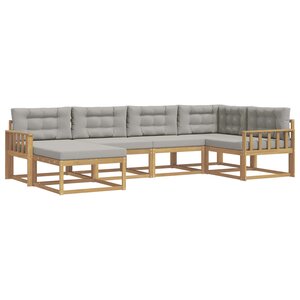 vidaXL Ensemble de canapés d'extérieur 5 pc Blanc et gris clair