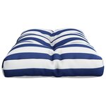vidaXL Coussin de palette rayures bleues et blanches 70x40x12 cm tissu