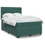 vidaXL Sommier à lattes de lit et matelas Vert foncé 140x190cm Velours