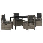 vidaXL Ensemble de salle à manger pour jardin 5 Pièces Gris polyrotin