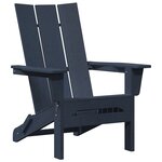 vidaXL Chaise Adirondack Pliante Bleu Marine 74 5x80 5x90 cm HDPE