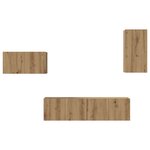 vidaXL Ensemble meuble TV 4 Pièces chêne artisanal 30.5 x 30 x 60 cm