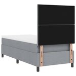 vidaXL Lit avec sommier à ressorts et matelas gris clair simple en tissu