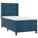 vidaXL Sommier à lattes de lit matelas LED Bleu foncé 90x190cm Velours