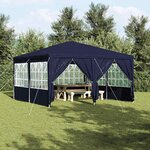 vidaXL Tente de fête Bleu  Blanc 400 x 400 x 266 cm Polyester  Acier