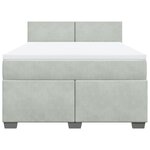 vidaXL Sommier à lattes de lit et matelas Gris clair 140x200cm Velours