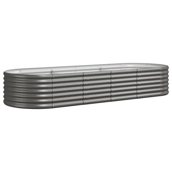 vidaXL Lit surélevé de jardin Acier galvanisé 224x80x36 cm gris