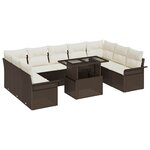 vidaXL Ensemble de canapé de jardin 10 Pièces Marron Poly rotin