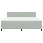 vidaXL Lit à ressort LED avec matelas Gris clair 180 x 200 cm Velours