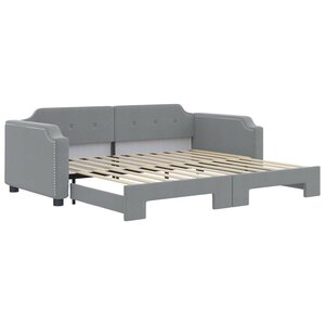 vidaXL Lit de jour avec gigogne sans matelas gris clair 80x200 cm