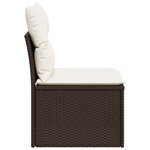 vidaXL Canapé de jardin sans accoudoirs coussins brun résine tressée