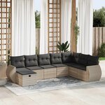 vidaXL Salon de jardin 8 Pièces avec coussins gris clair résine tressée
