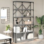 vidaXL Bibliothèque sonoma gris 100x26x180 cm bois ingénierie et métal