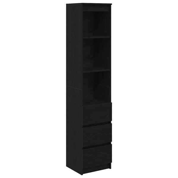 vidaXL Buffet haut chêne noir 37 5x35x180 cm bois d'ingénierie