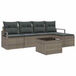 vidaXL Ensemble de canapé de jardin avec coussin 6 Pièces Gris clair