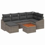 vidaXL Ensemble de canapé de jardin 7 Pièces Gris