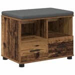 vidaXL Banc d'entrée avec coussin Bois ancien 60 x 38 x 46 cm