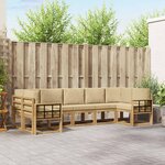 vidaXL Ensemble de canapés d'extérieur 7 pc Blanc et Beige