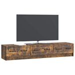 vidaXL Meuble TV 147 x 34 5 x 27 cm Chêne fumé Bois d'ingénierie