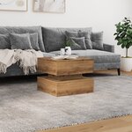 vidaXL Table basse avec lumières LED chêne artisanal 50x50x40 cm