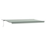 vidaXL Auvent Rétractable with Vert et blanc 600 × 350 cm tissu