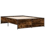 vidaXL Cadre de lit sans matelas chêne fumé 140x190 cm