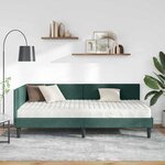 vidaXL Cadre de lit d'angle avec matelas Autre 2 Pièces Vert Velours