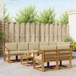vidaXL Ensemble de canapés d'extérieur 9 pc Naturel et Beige