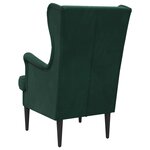 vidaXL Fauteuil Vert foncé Velours