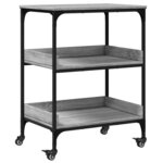 vidaXL Chariot de cuisine sonoma gris 60x41x80 5 cm bois d'ingénierie