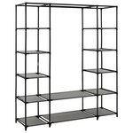 vidaXL Armoire avec compartiments et tiges Gris 150x45x176 cm Tissu
