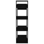 vidaXL Bibliothèque/Séparateur de pièce Noir 80x35x125 cm Pin massif