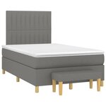 vidaXL Sommier à lattes de lit avec matelas Gris foncé 120x200cm Tissu