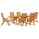 vidaXL Ensemble de salle à manger pour jardin 7 Pièces Marron