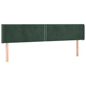 vidaXL Tête de lit avec oreilles Vert foncé 163x16x78/88 cm Velours