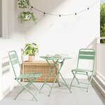 vidaXL Chaise de jardin pliante 2 Pièces Vert 55 x 56 5 x 91cm Acier