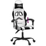 vidaXL Chaise de jeu Blanc et noir Similicuir