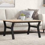 vidaXL Table basse cadre en Y 90x90x45 cm bois de pin massif et acier