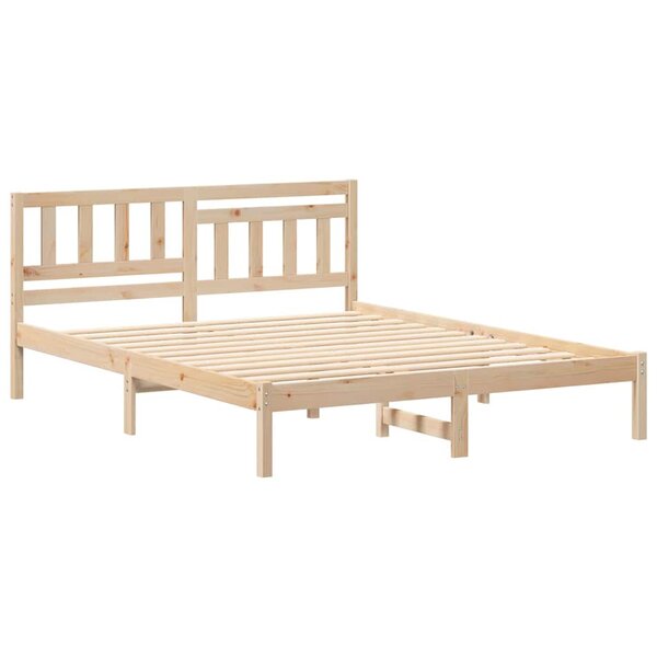 vidaXL Cadre de lit avec tête de lit Marron 150 x 200 cm Pin massif