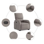 vidaXL Fauteuil inclinable taupe tissu