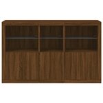 vidaXL Buffet avec lumières LED chêne marron 162x37x100 cm