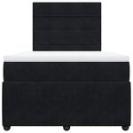 vidaXL Sommier à lattes de lit avec matelas Noir 120x200 cm Velours