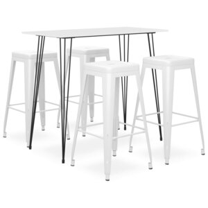 vidaXL Ensemble de bar 5 Pièces Blanc