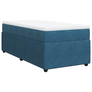 vidaXL Sommier à lattes de lit avec matelas Bleu foncé 100x200 cm