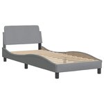 vidaXL Cadre de lit sans matelas Hvar gris clair 90x200 cm tissu