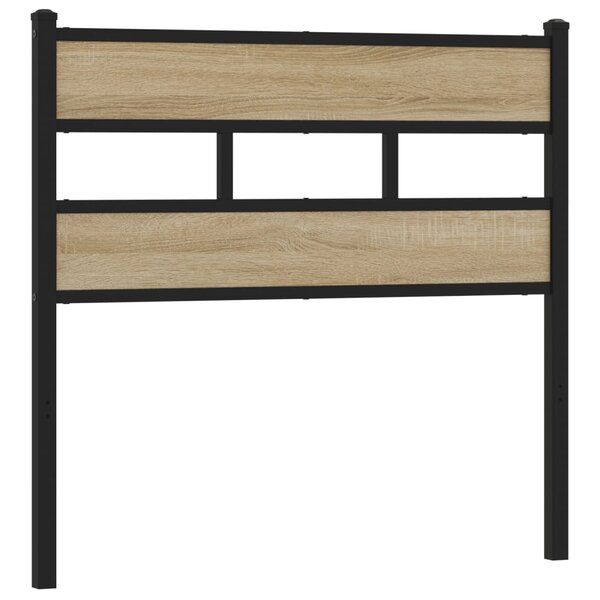 vidaXL Tête de lit chêne sonoma 107 cm fer et bois d’ingénierie